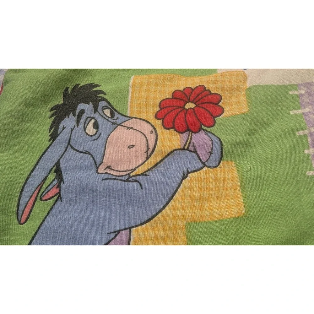 Winnie The Pooh Letters Tigger Piglet Eeyore Gingham Crib Comforter Blanket READ